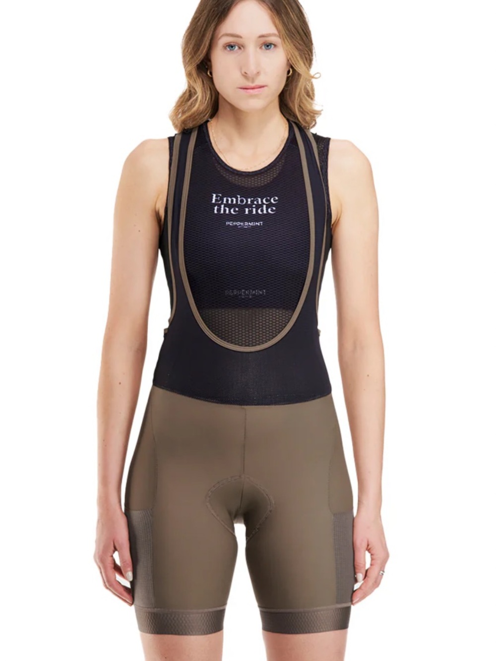 PEPPERMINT CYCLING BIB XSMALL CARGO BROWN